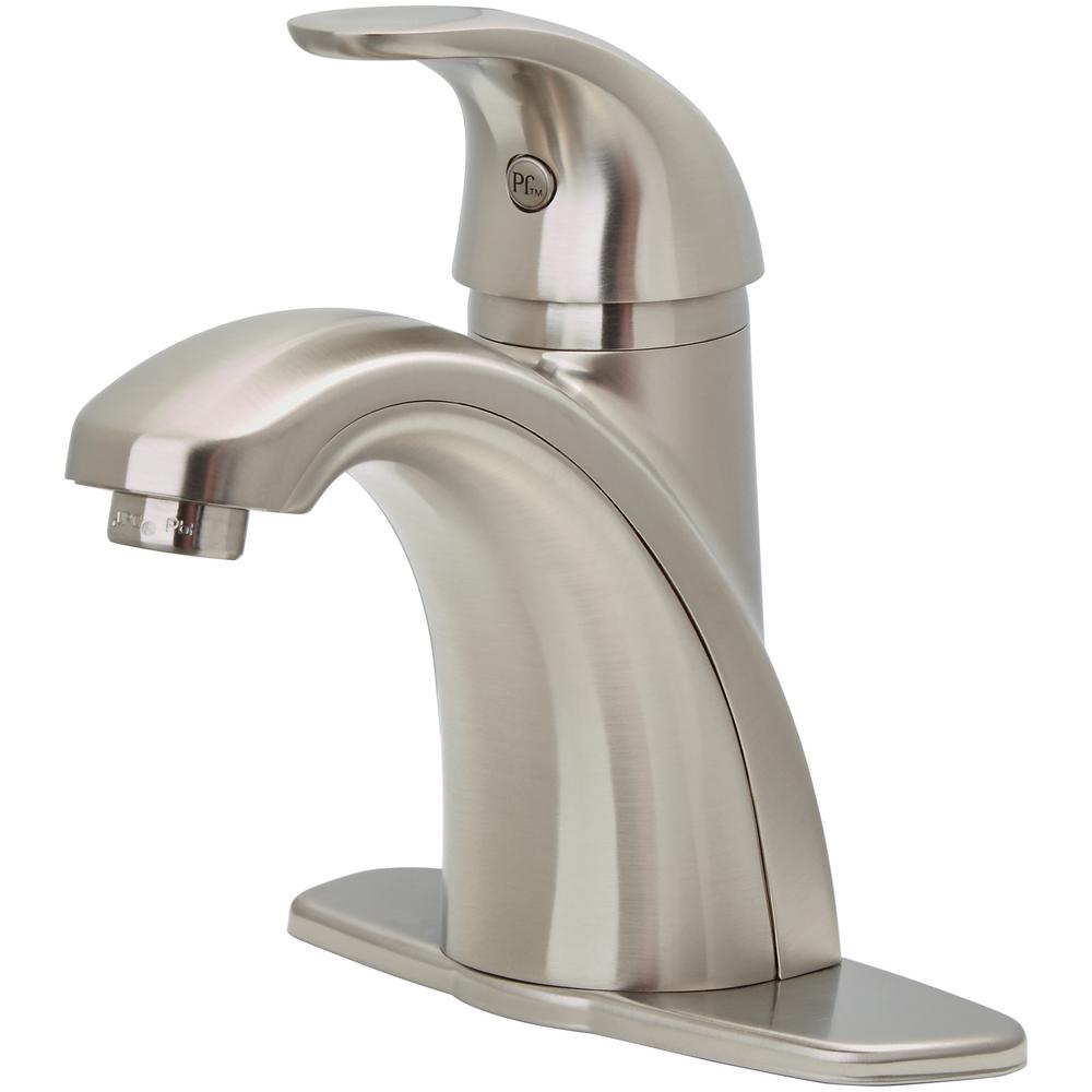 Pfister Parisa 4 In Centerset Single Handle Bathroom Faucet In Brushed Nickel Lf 042 Prkk The Home Depot