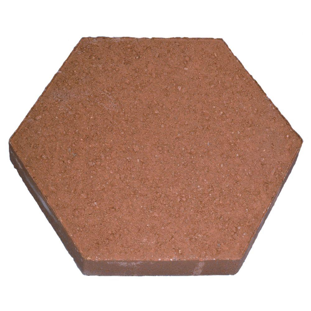 Hexagon Red Stepping Stone-100003016 - The Home Depot.