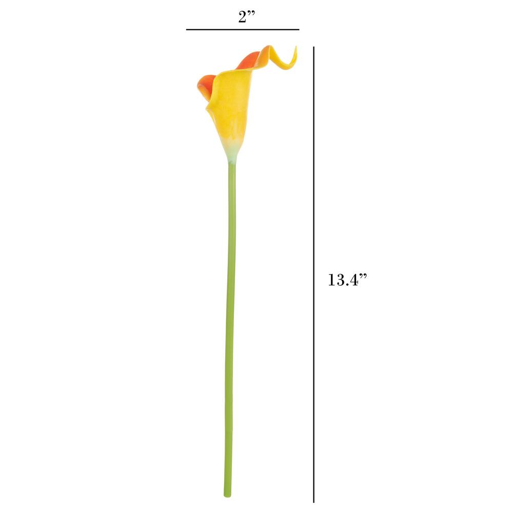 Pure Garden Sunset Orange Artificial Calla-Lily Flowers with Stems (24 ...