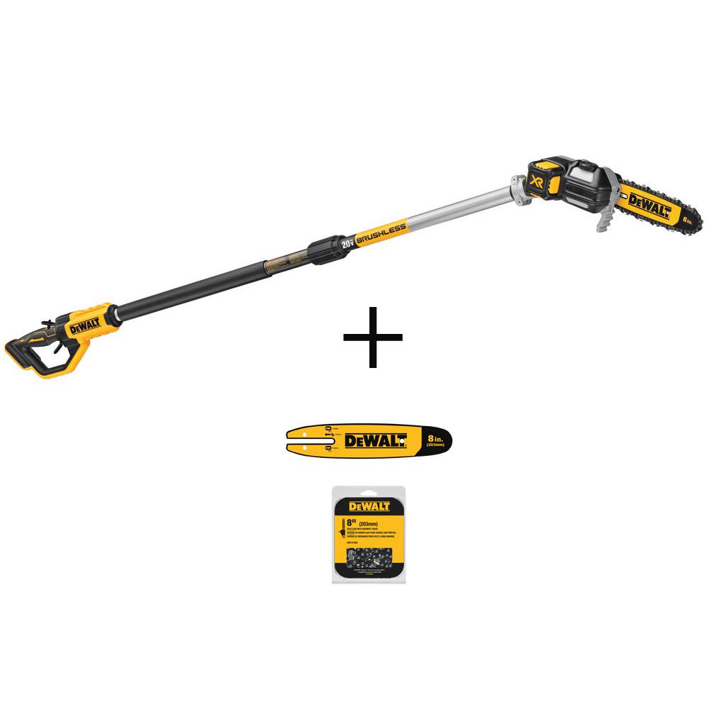 DEWALT 8 in. 20Volt MAX Cordless Pole Chainsaw (ToolOnly) with 8 in