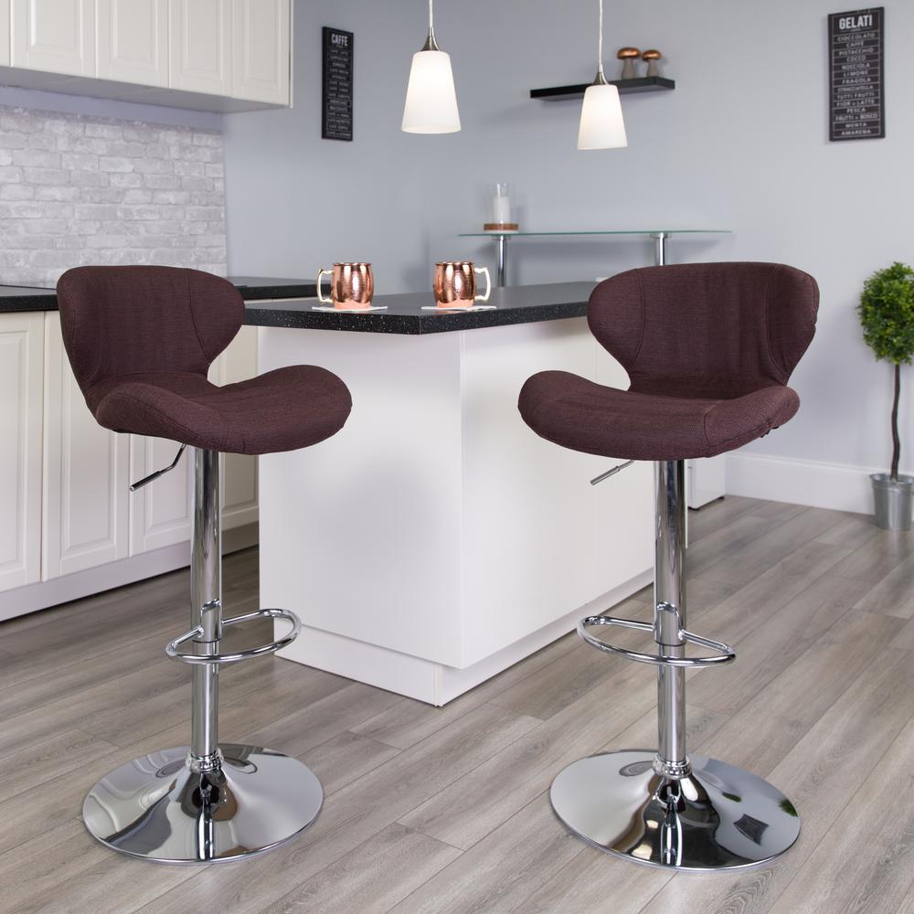 Flash Furniture Adjule Height Brown Cushioned Bar Stool Flash Furniture Adjule Height Brown Cushioned Bar Stool