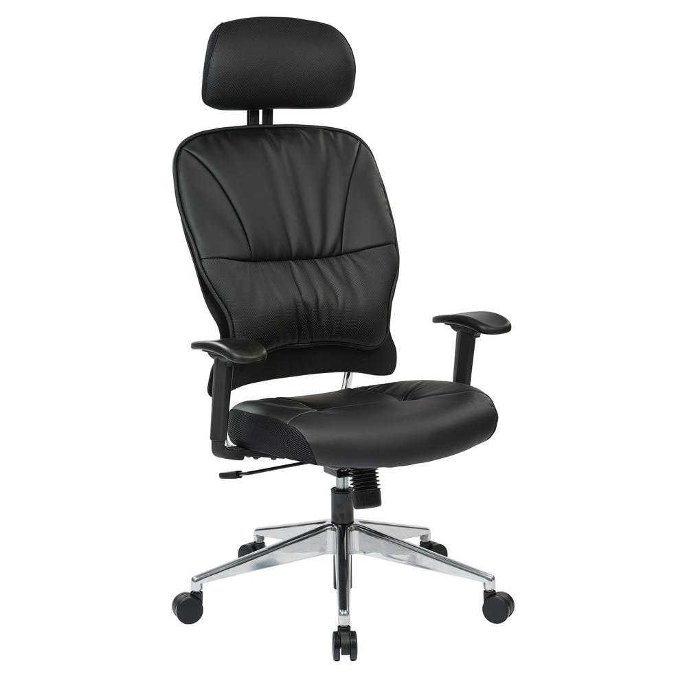 Office Star Products Black Bonded Leather Managers Chair 32 E33p918phl The Home Depot Office Star Products Black Bonded