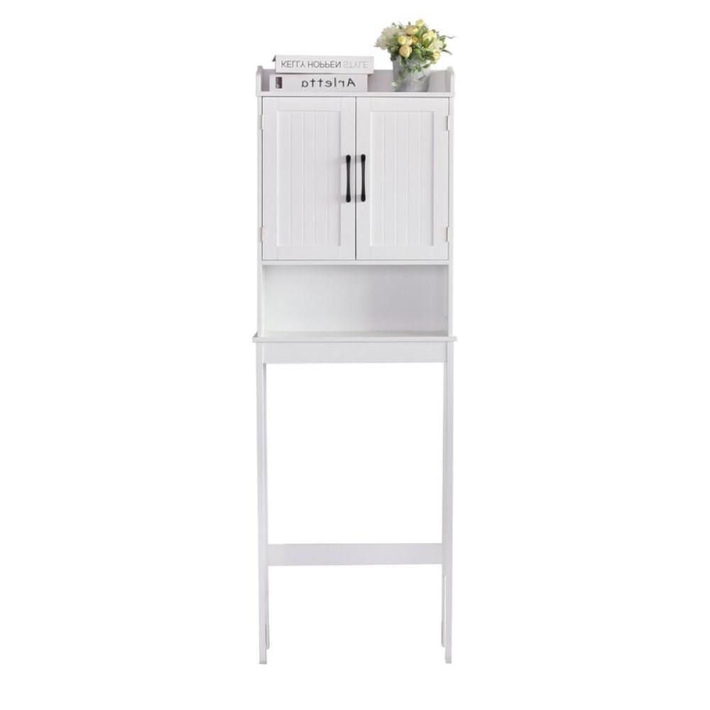 Unbranded 21 6 In W X 67 In H X 7 4 In D Bathroom Solid Wooden Over The Toilet Storage Cabinet Organizer In White Bc 003 The Home Depot