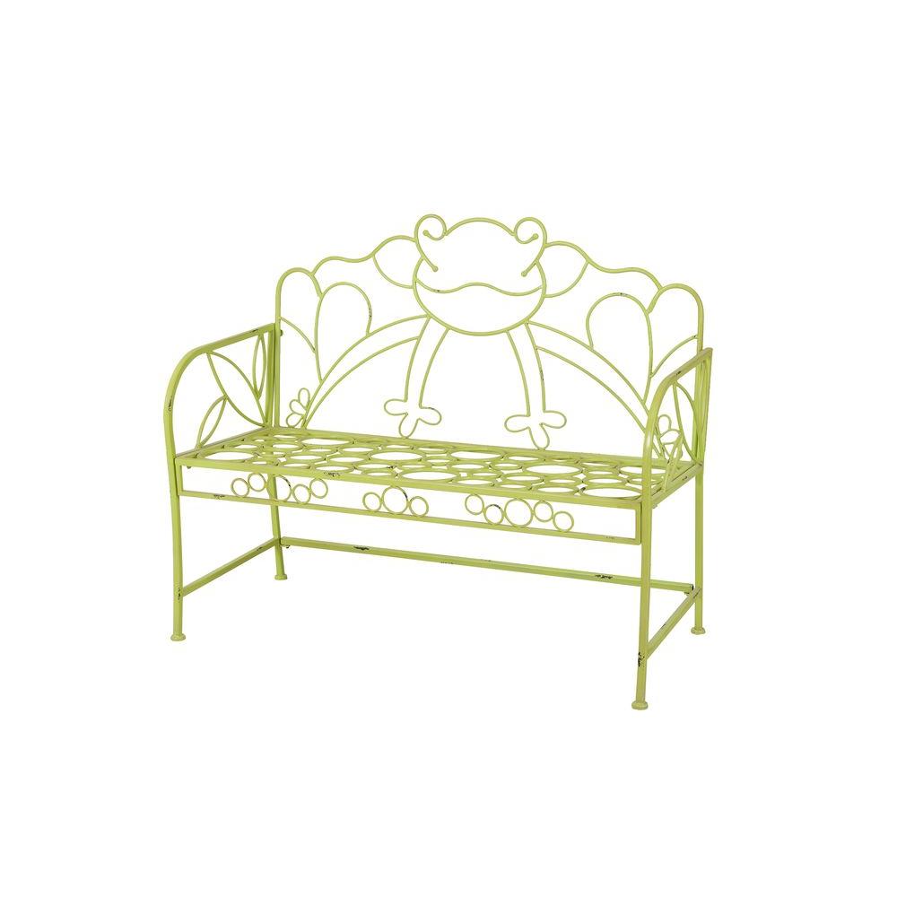 Sunjoy Frog Iron Green Patio Bench 110208010 The Home Depot