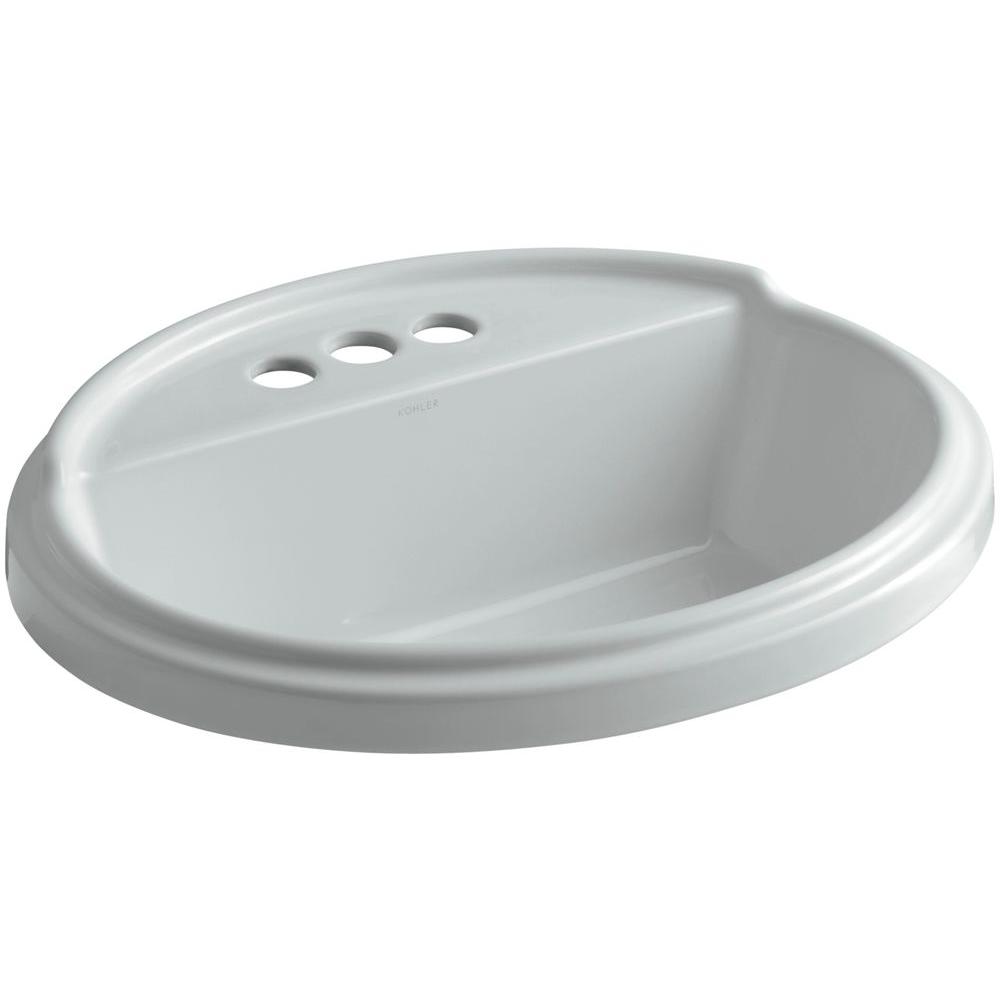 KOHLER Tresham DropIn Vitreous China Bathroom Sink in Ice Grey with