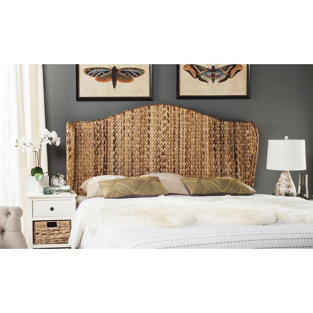 StyleWell Caspian Natural Wood and Seagrass Queen Headboard (63.39 in W