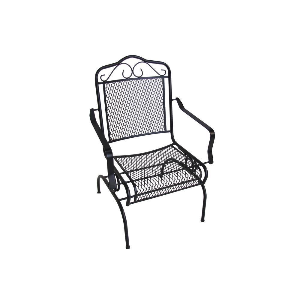 Hampton Bay Nantucket Rocking Metal Outdoor Patio Dining Chair 8331700 0805157 The Home Depot