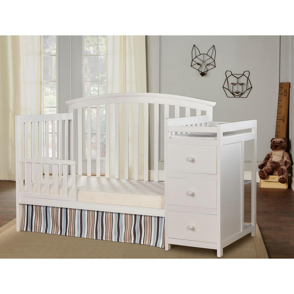 dream on me 5 in 1 brody convertible crib with changer white