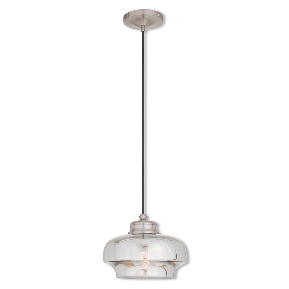 Livex Lighting Art Glass Light Brushed Nickel Mini Pendant The Home Depot