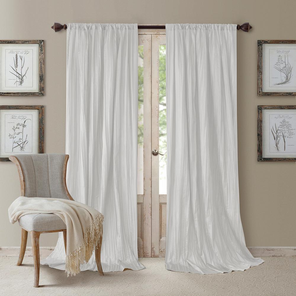 Elrene Athena Faux Silk Window Curtain And Scarf Set 17796wht
