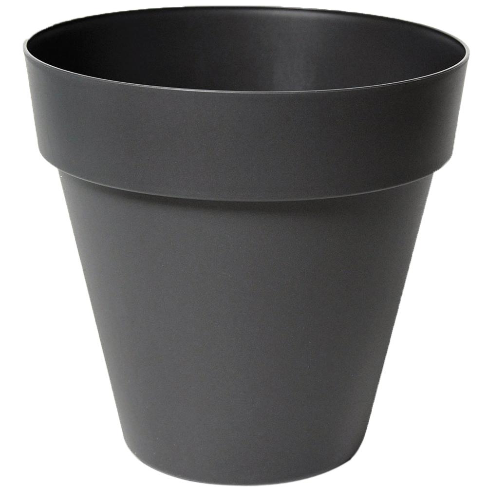 Pride Garden Products Rio 13 25 In Dia Anthracite Plastic Planter Dia Blue Plastic Planter