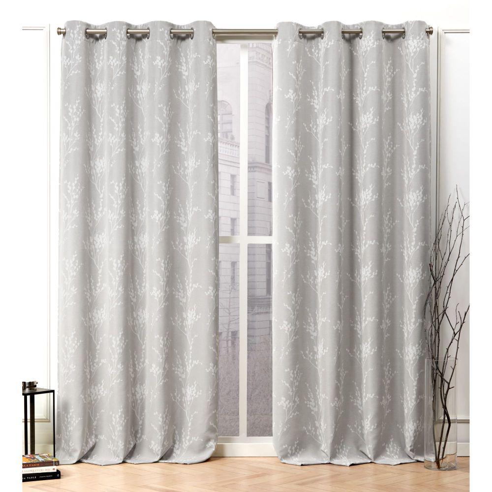 Nicole Miller Turion Dove Grey Blackout Grommet Top Curtain Panel