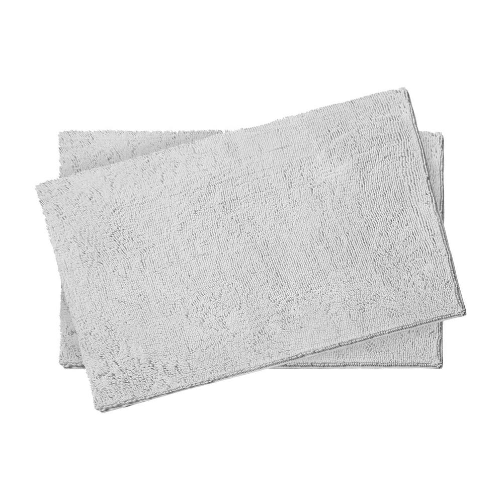 Resort Collection Plush Chenille Light Gray 2 Piece 17 In X Resort Collection Plush Chenille Light Gray 2 Piece 17 In X 24 Bath Rug Set Ymb005495 The Home Depot