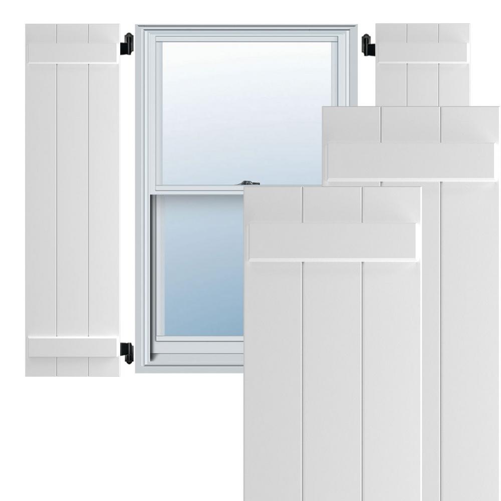 Black Standard Three Board Spaced Ekena Millwork LS3S12X06300BL Lifetime Vinyl Board-n-Batten Shutters w//Installation Shutter-Loks /& Matching Screws Per Pair 12 W x 63 H