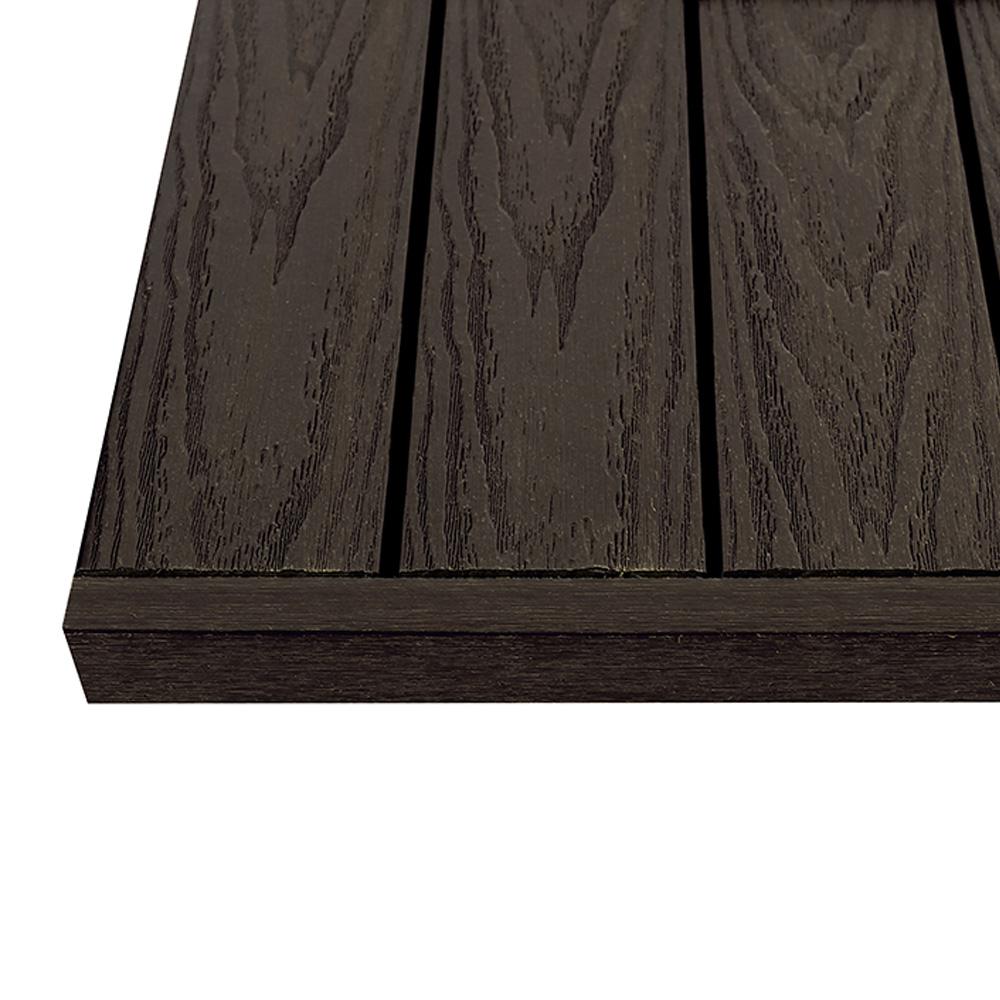 Deck Tiles Decking The Home Depot 1 6 Ft X Spanish Walnut Quick Deck Composite