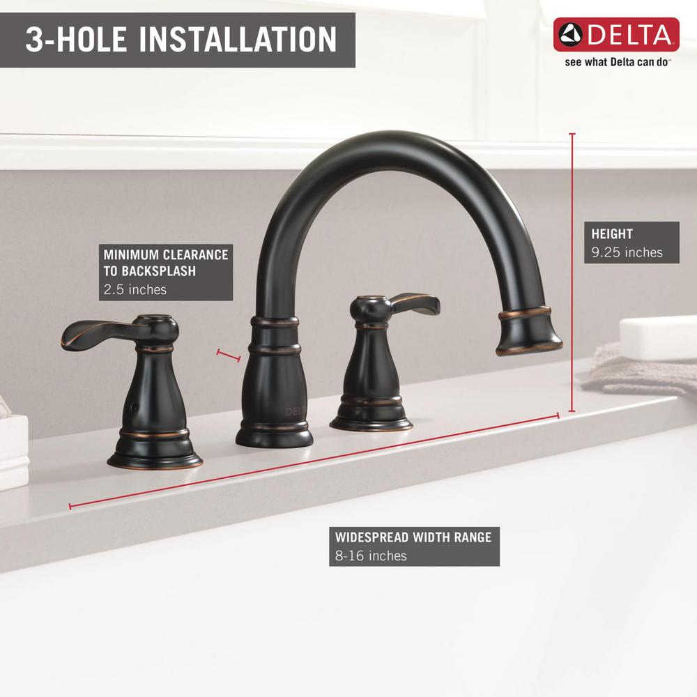 Delta Porter 2 Handle Deck Mount Roman Tub Faucet In Oil Rubbed