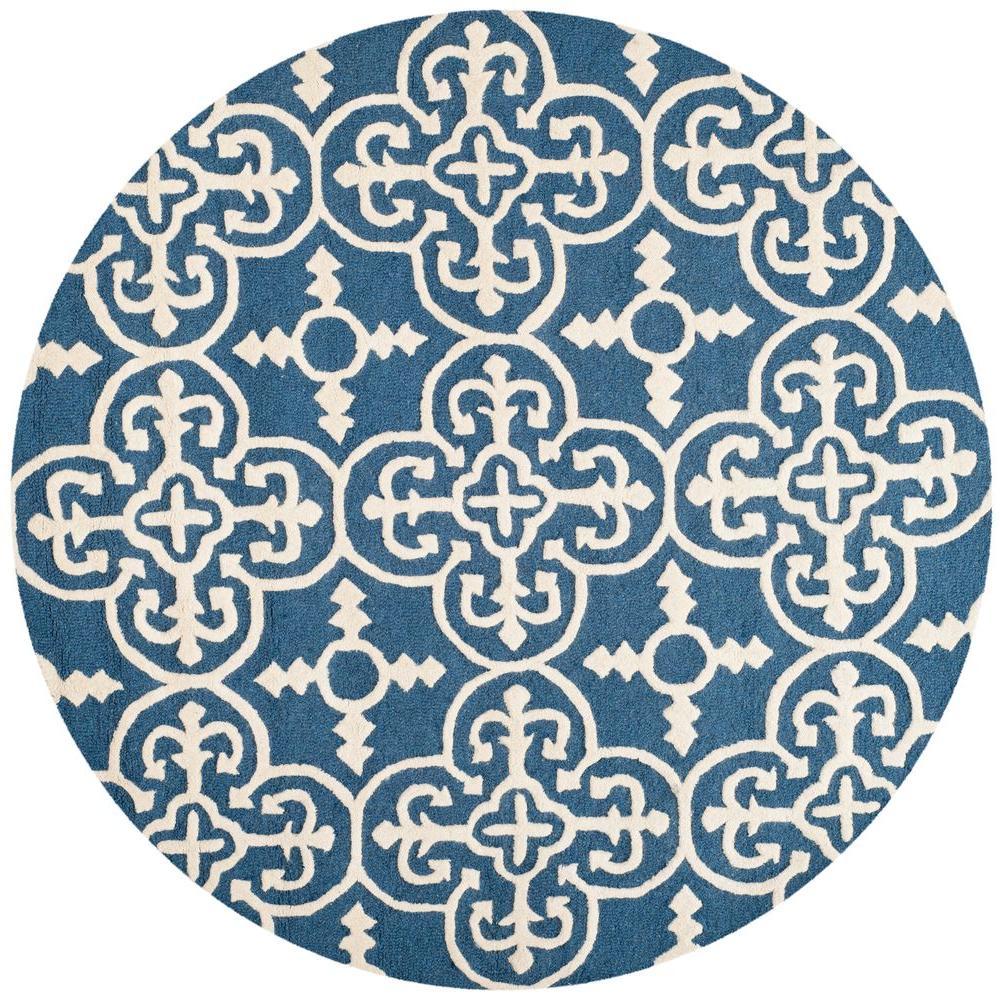 Safavieh Cambridge Navy/Ivory 8 ft. x 8 ft. Round Area RugCAM133G8R