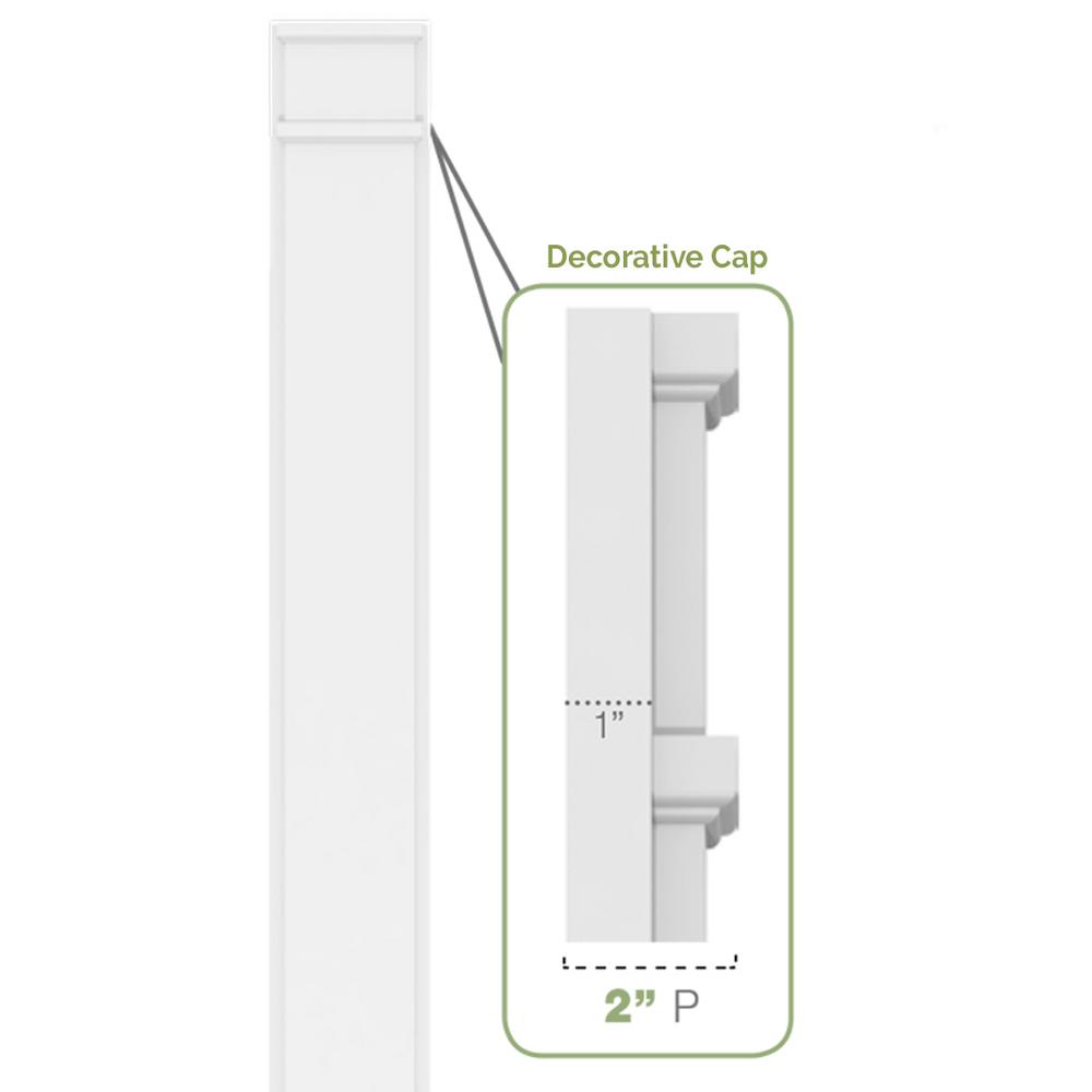 Ekena Millwork PILP04X048RP02-2 Raised Panel PVC Pilaster w//Decorative Capital /& Base Pair 4W x 48H x 2P Factory Primed