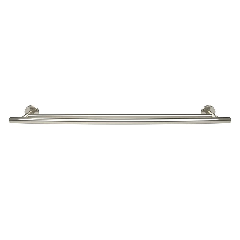 Amerock Arrondi 24 in. (610 mm) Double Towel Bar in Polished Stainless