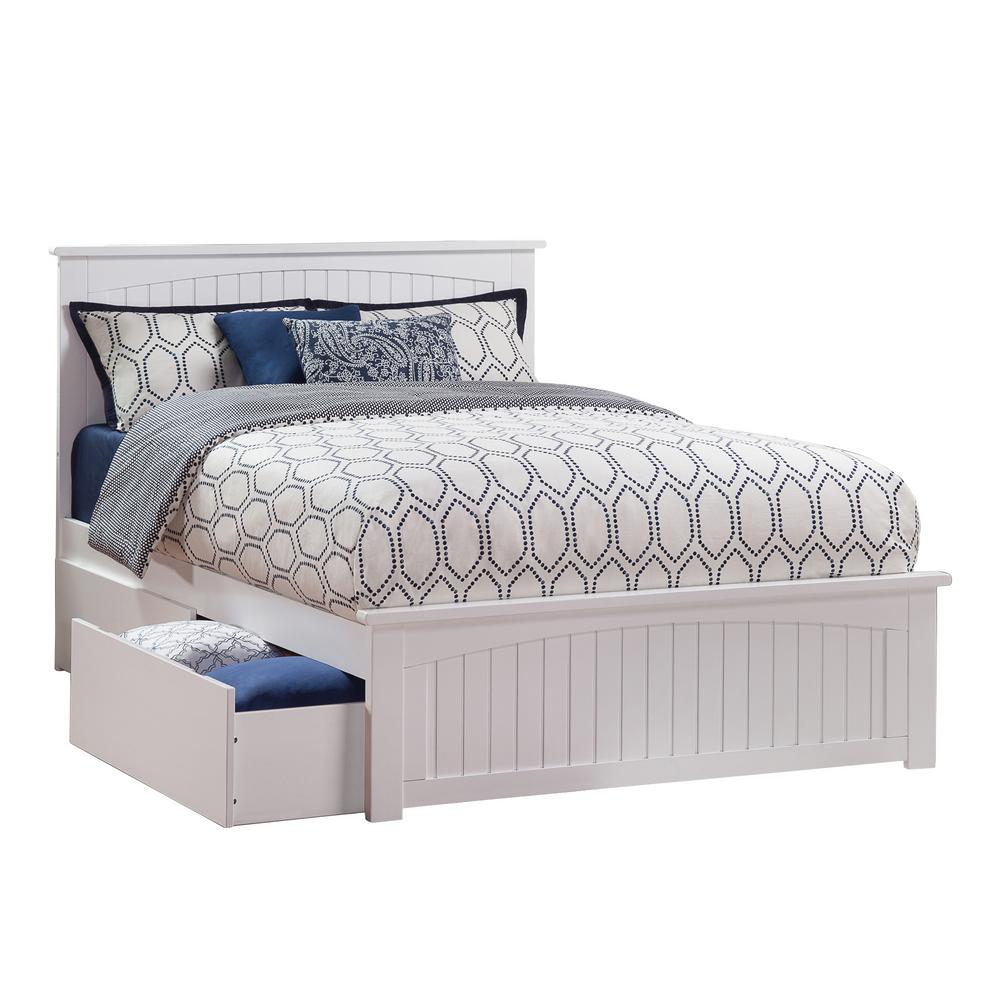 Atlantic Furniture Nantucket White Queen Platform Bed With Matching Atlantic Furniture Nantucket White Queen Platform Bed With Matching Foot Board And 2 Urban Drawers