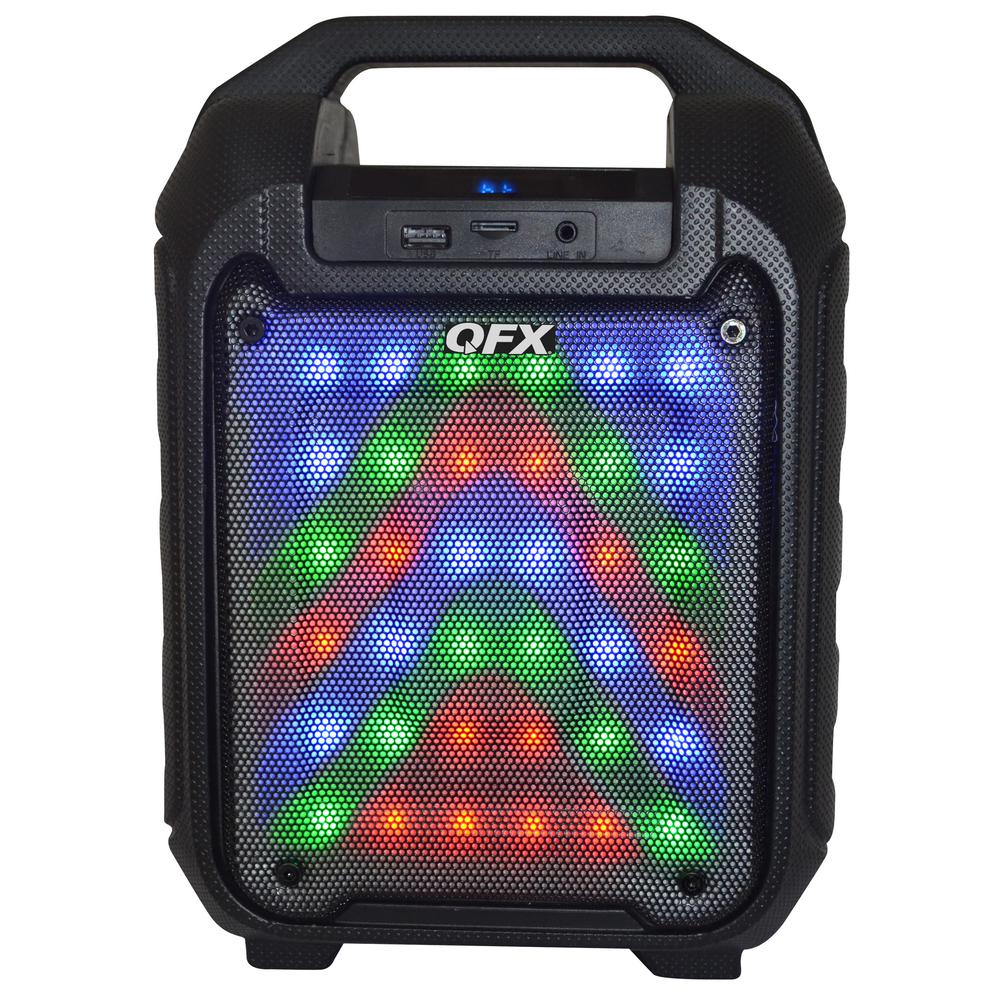 qfx bluetooth speaker with disco light