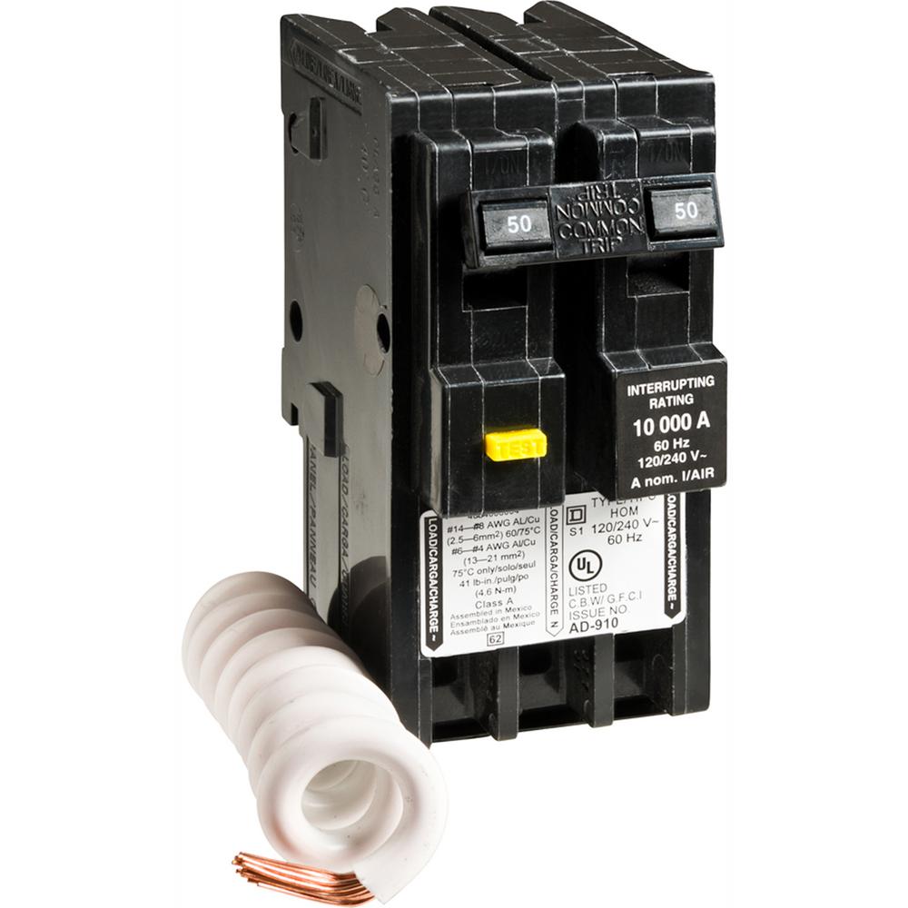Square D Homeline 50 Amp 2-Pole GFCI Circuit Breaker ... square d disconnect wiring diagram 