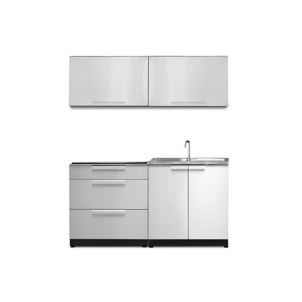 Newage S Stainless Steel Classic 3 Piece 97x36x64 In Outdoor Stainless Steel 4 Piece 64 In W X 36 5 H