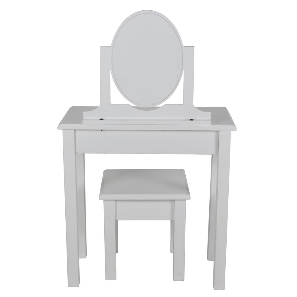 Decor Therapy Vivian 2 Piece White Vanity Set Fr8654 The Home Depot