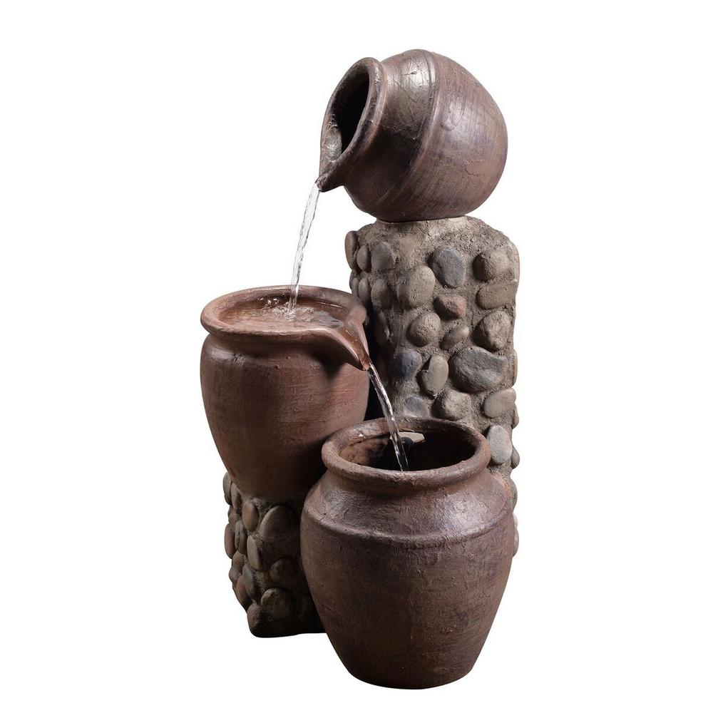Small Rustic LED Pottery Fountain
