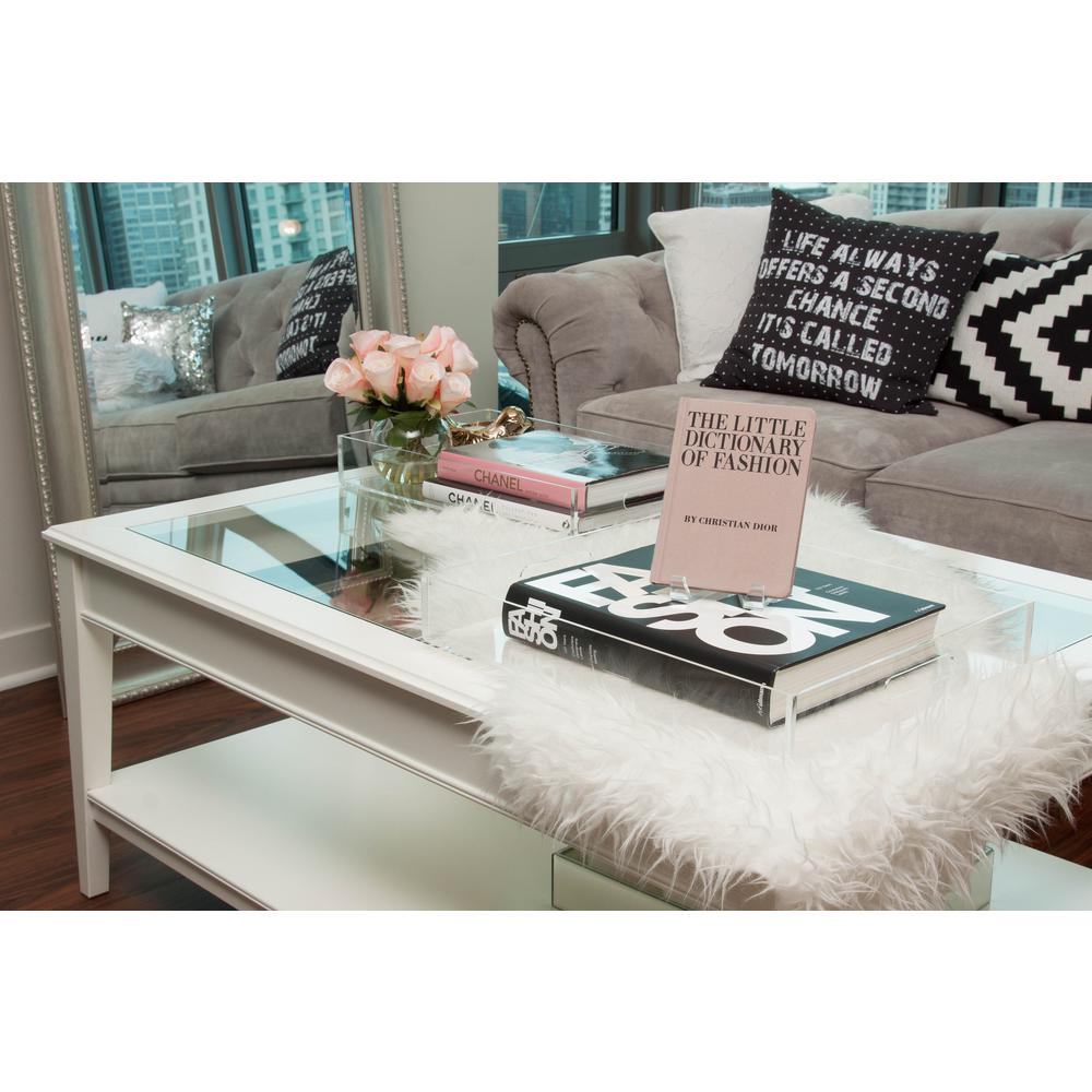 Honey Can Do 18 In W X 11 2 D 68 H Iced Small Acrylic 18 In W X 11 2 D 68 H Iced Small Acrylic Clear Jewelry Armoire Tray