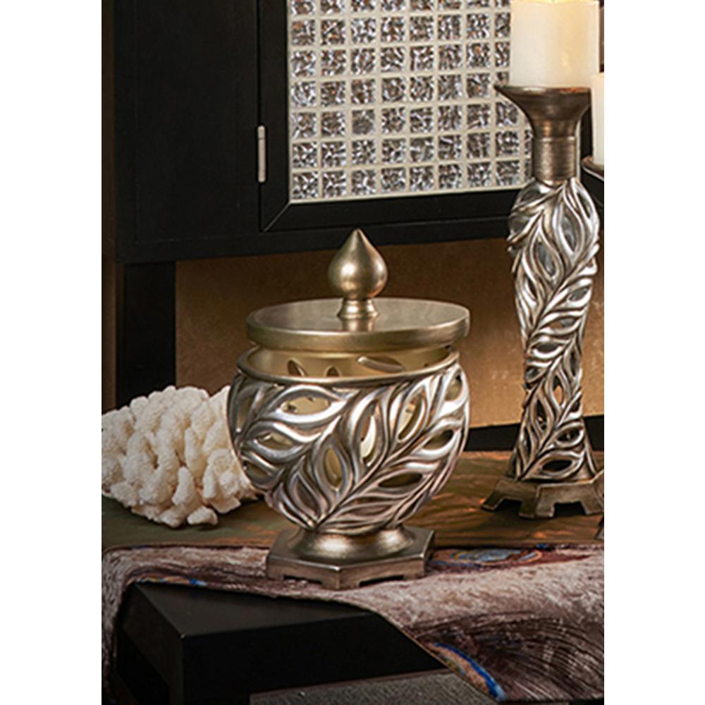 10 in. Kiara Silver Decorative BoxK4285JX The Home Depot