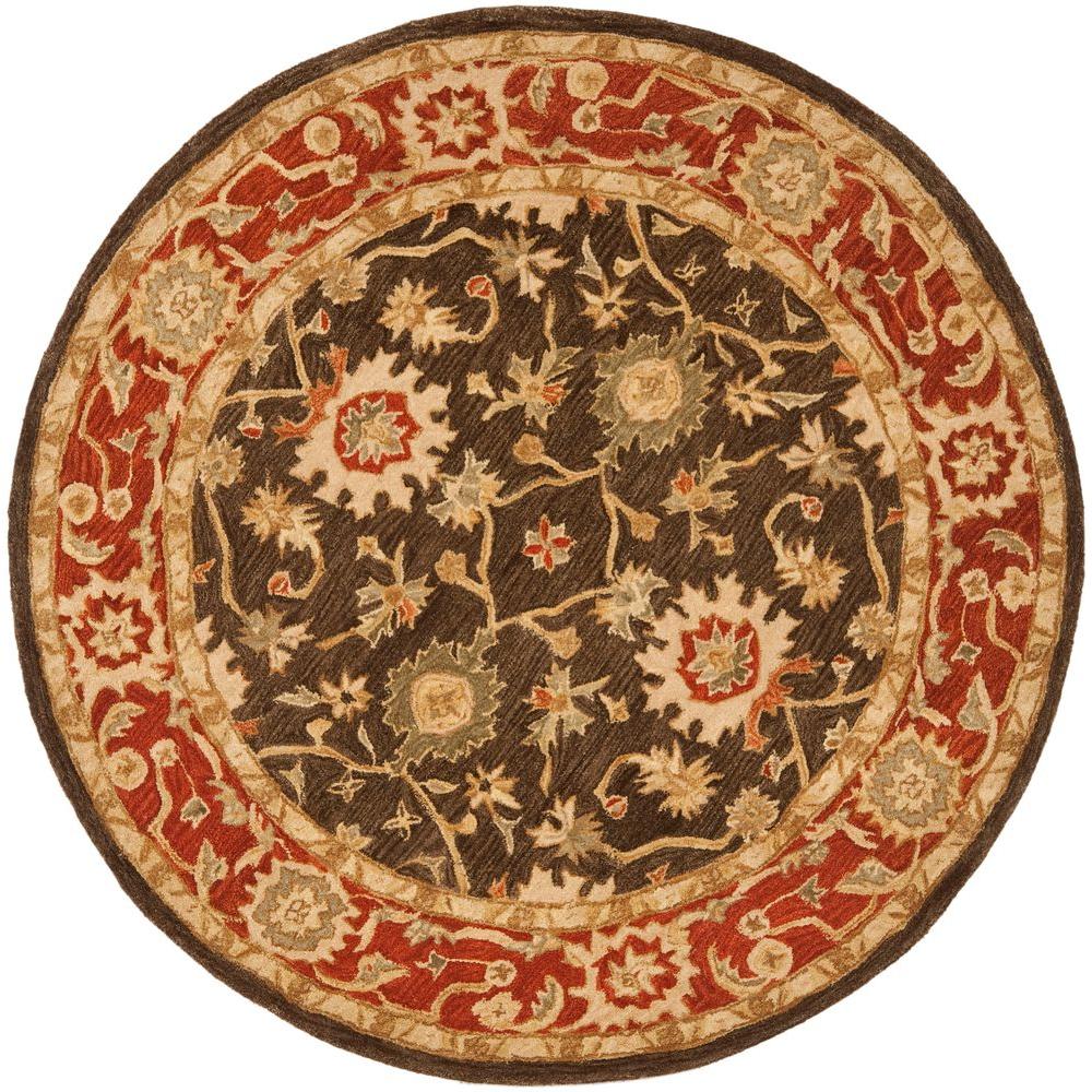 Safavieh Anatolia Olive/Rust 8 ft. x 8 ft. Round Area Rug-AN554A-8R ...