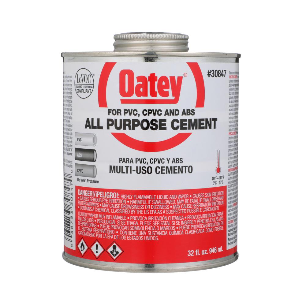 Oatey 32 oz. Medium Milky PVC, CPVC, ABS All-Purpose Pipe Cement-30847