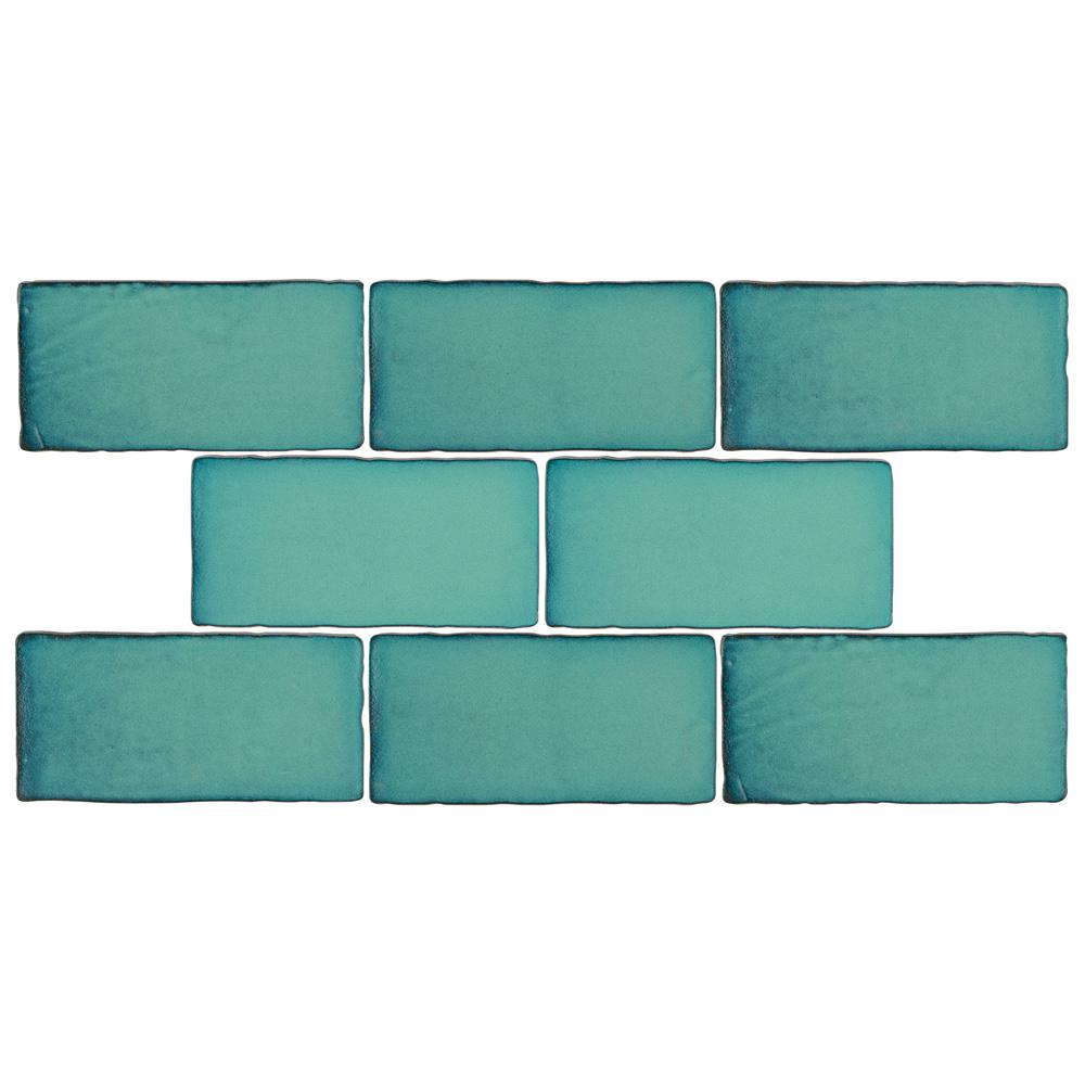 Merola Tile Antic Special Lava Verde 3 in. x 6 in. Ceramic Wall Subway Tile (1 sq. ft. / pack), Lava Verde / Medium Sheen was $22.26 now $11.97 (46.0% off)