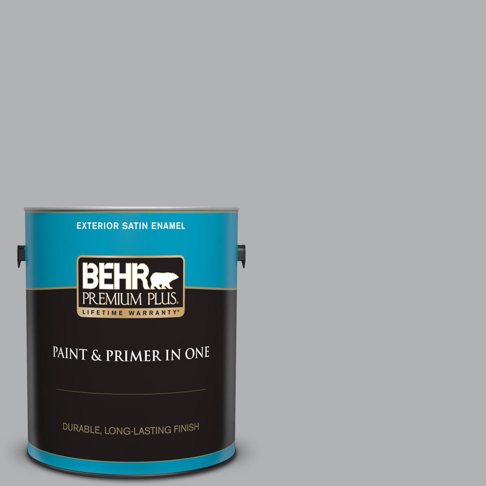 BEHR Premium Plus 1 gal. #770E-3 Pewter Mug Satin Enamel Exterior Paint ...