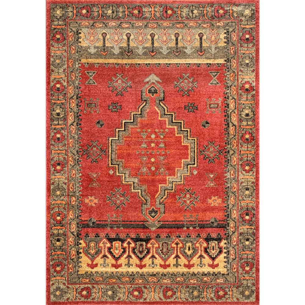nuLOOM Tribal Medallion Red 8 ft. x 10 ft. Area RugRZIN05A