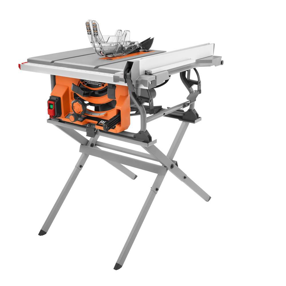 Ridgid 15 Amp 10 In Table Saw With Folding Stand R4518 The Home Depot