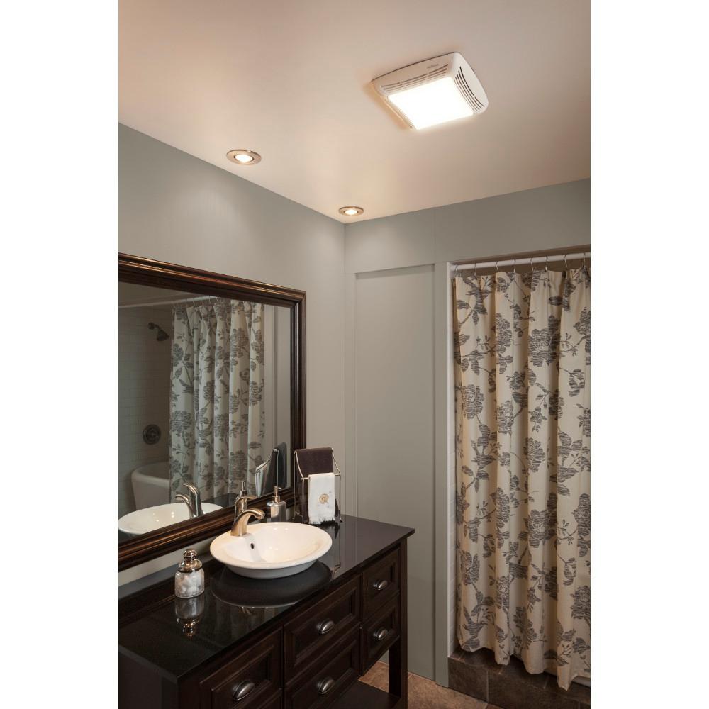 Broan Nutone 80 Cfm Ceiling Bathroom Exhaust Fan With Light Hb80rl The Home Depot - How To Remove Broan Bathroom Fan With Light
