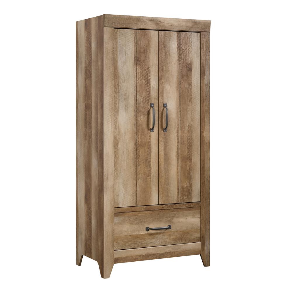 Sauder Adept Craftsman Oak Wardrobe Storage Cabinet 424141 The