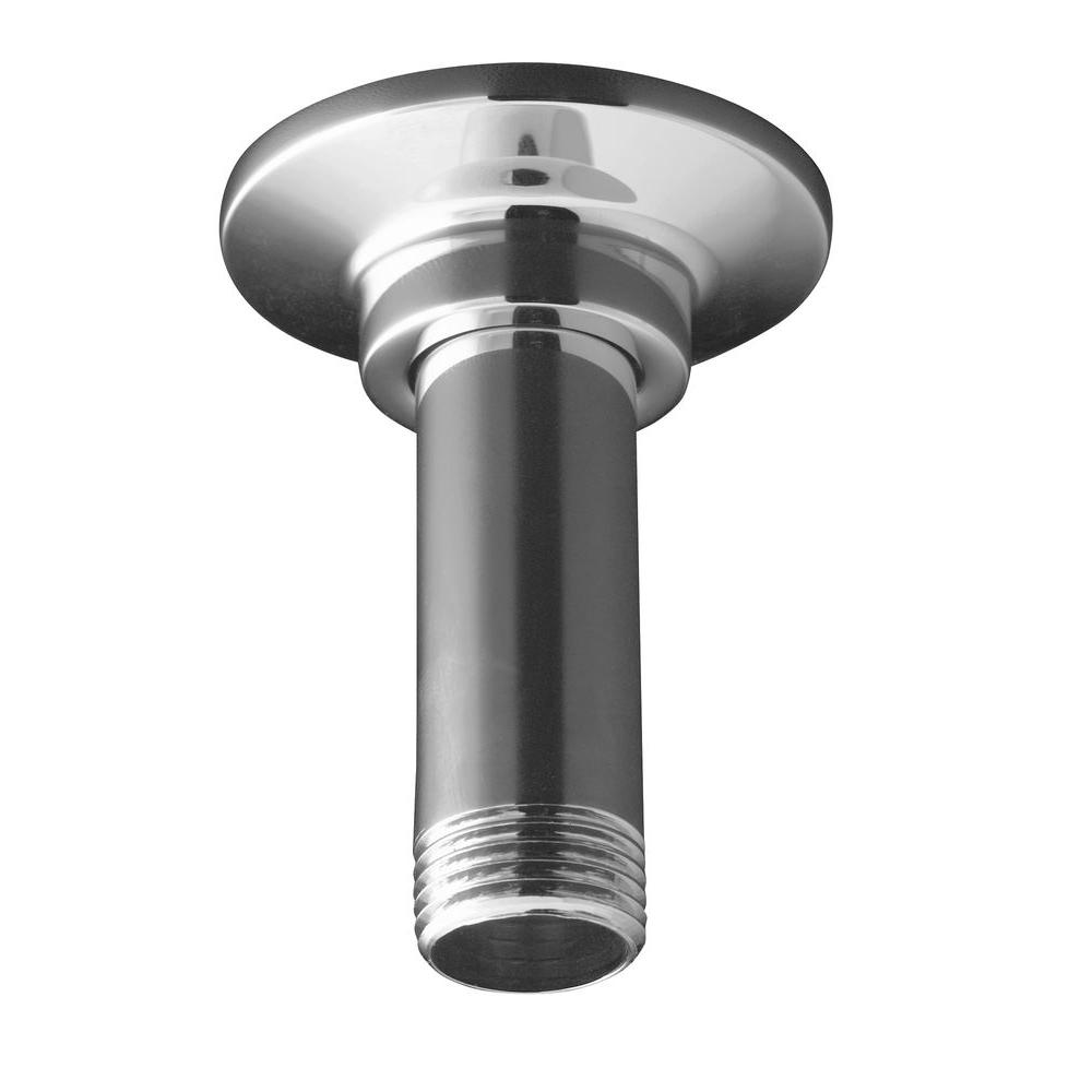 Kohler 3 In Straight Ceiling Mount Shower Arm And Straight Ceiling Mount Shower Arm And In Polished Chrome