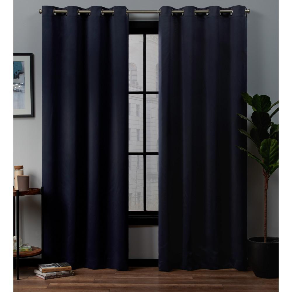 Exclusive Home Curtains Academy 52 In W X 84 L Woven Blackout Exclusive Home Curtains Academy 52 In W X 84 L Woven Blackout Grommet Top Curtain Panel Navy 2 Panels