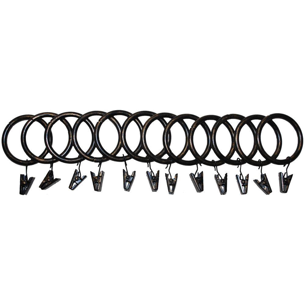 The Artifactory 1 In Drapery Rings With Clips For 1 In Or 1 3 8