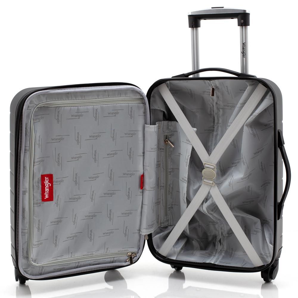 wrangler hardside spinner luggage set with usb port