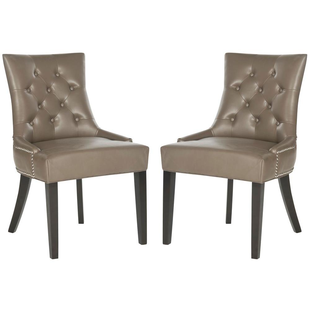 Safavieh Harlow Clay Espresso Bicast Leather Side Chair Set Of 2 Safavieh Harlow Clay Espresso Bicast Leather Side Chair Set Of 2