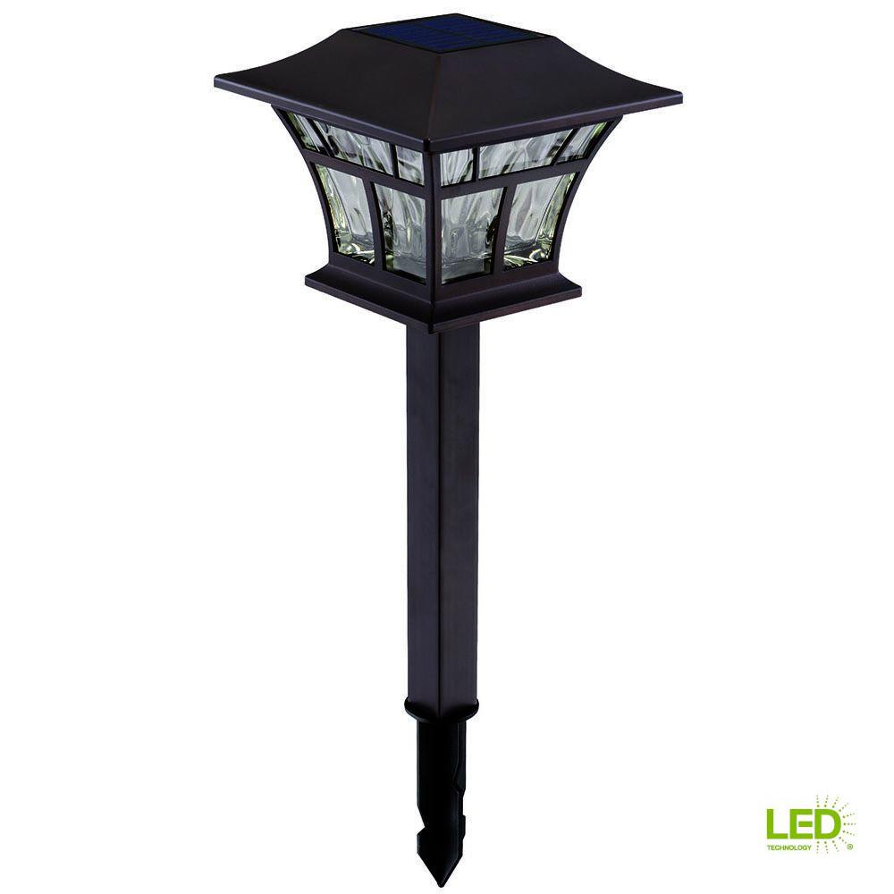 Bronze Walkway Path Lights Landscape Lighting The Home Depot Solar Mediterranean Bronze Outdoor Integrated Led Landscape Path