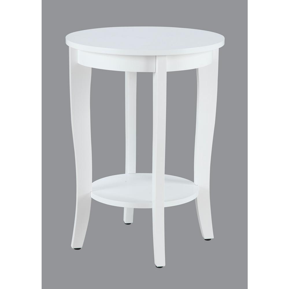 Round White End Tables Accent The Home Depot American Heritage Round White End Table