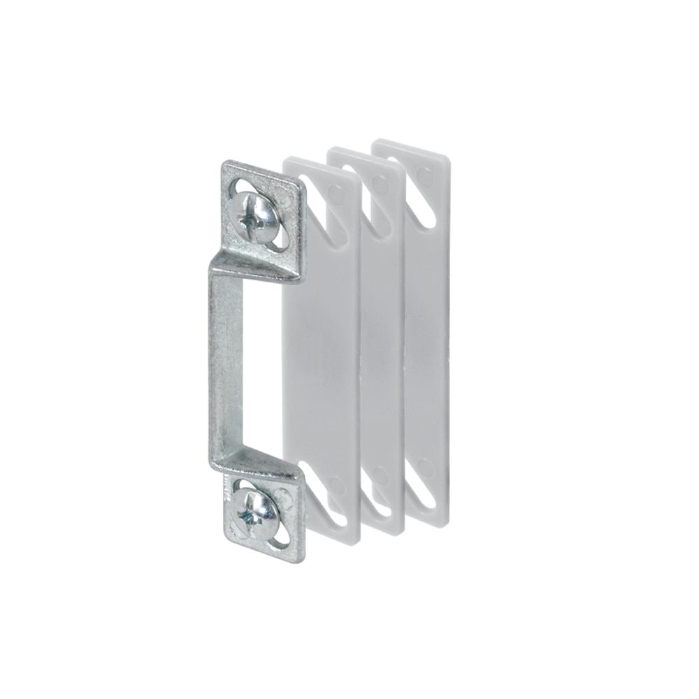 PrimeLine Screen Door Strike Plate, 1/4 in. with Shims, AluminumK