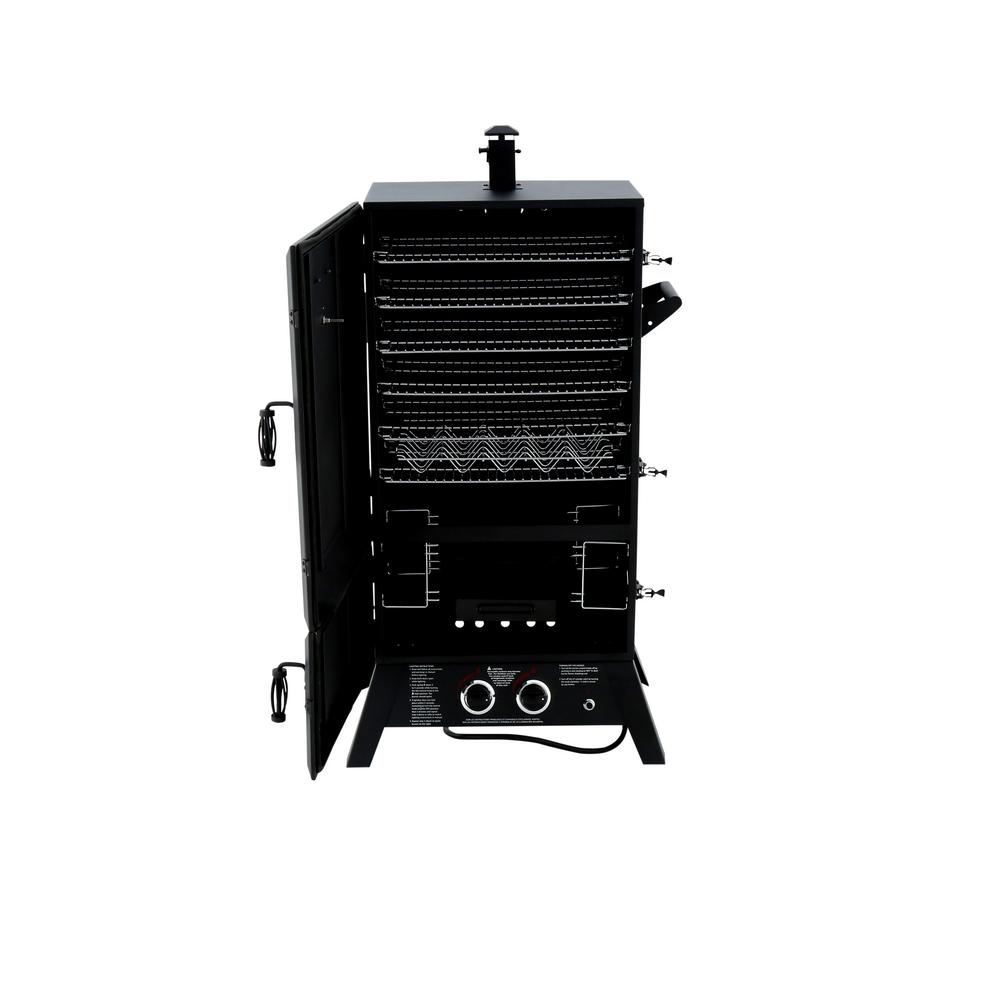 Vertical Charcoal Smoker 36 in. Adjustable Cooking Grates Flue BBQ Meat ...