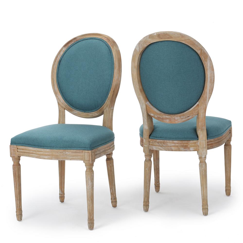 Noble House Hayden Dark Teal Fabric Dining Chair (Set of 2 ...