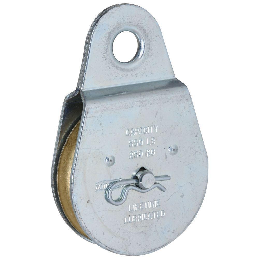 The Hillman Group 1-1/2 in. Double Sheave Heavy Duty Pulley with Fixed ...